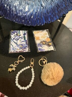 Purse Accessories 5pc Bundle- Bag Charms & Bag Scarves